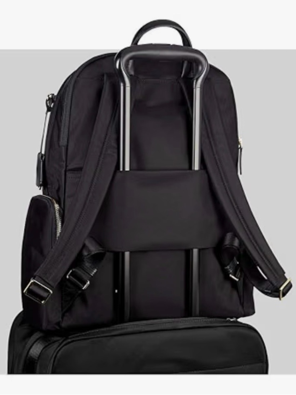 TUMI Voyageur Halle Backpack in Black Nylon with Gold-Tone Hardware - Picture 2 of 13